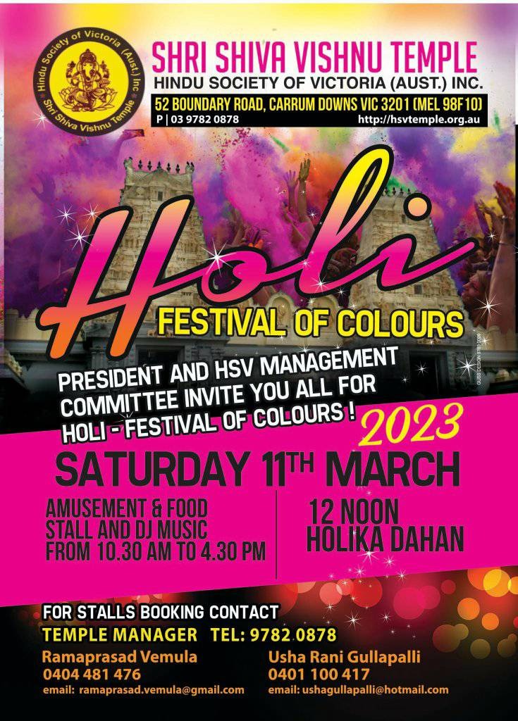shri-shiva-vishnu-temple-holi-festival-2023-tamil-australian