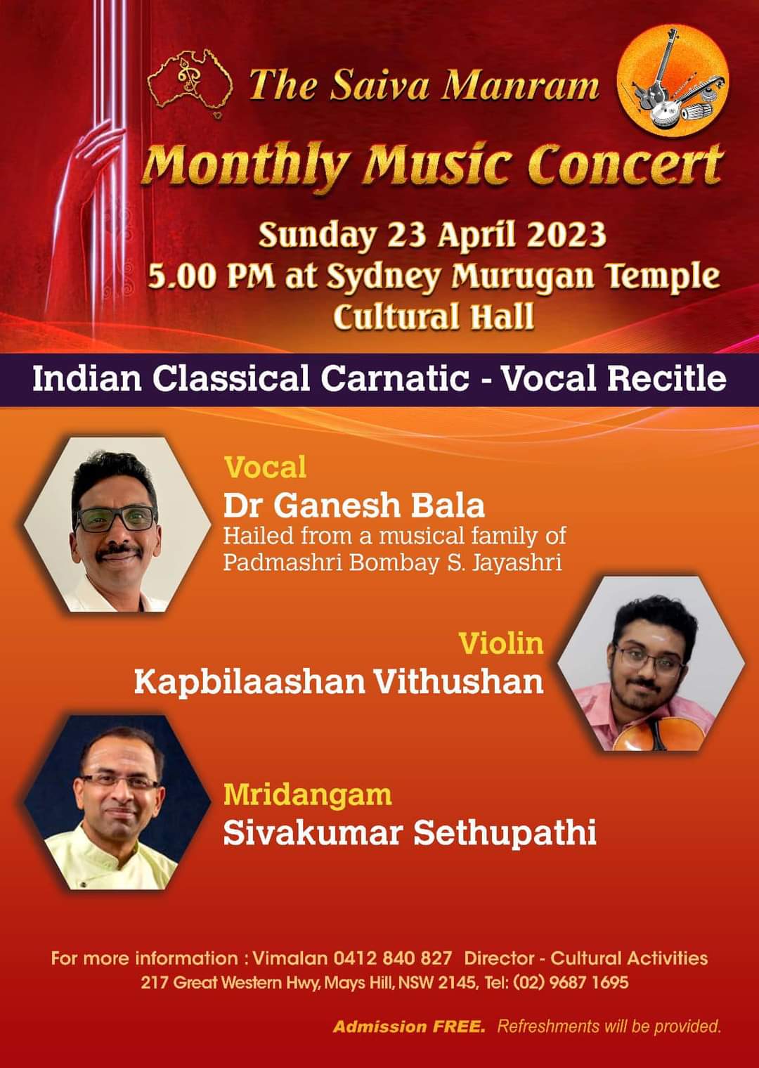 Monthly Music Concert 2023 - Tamil Australian